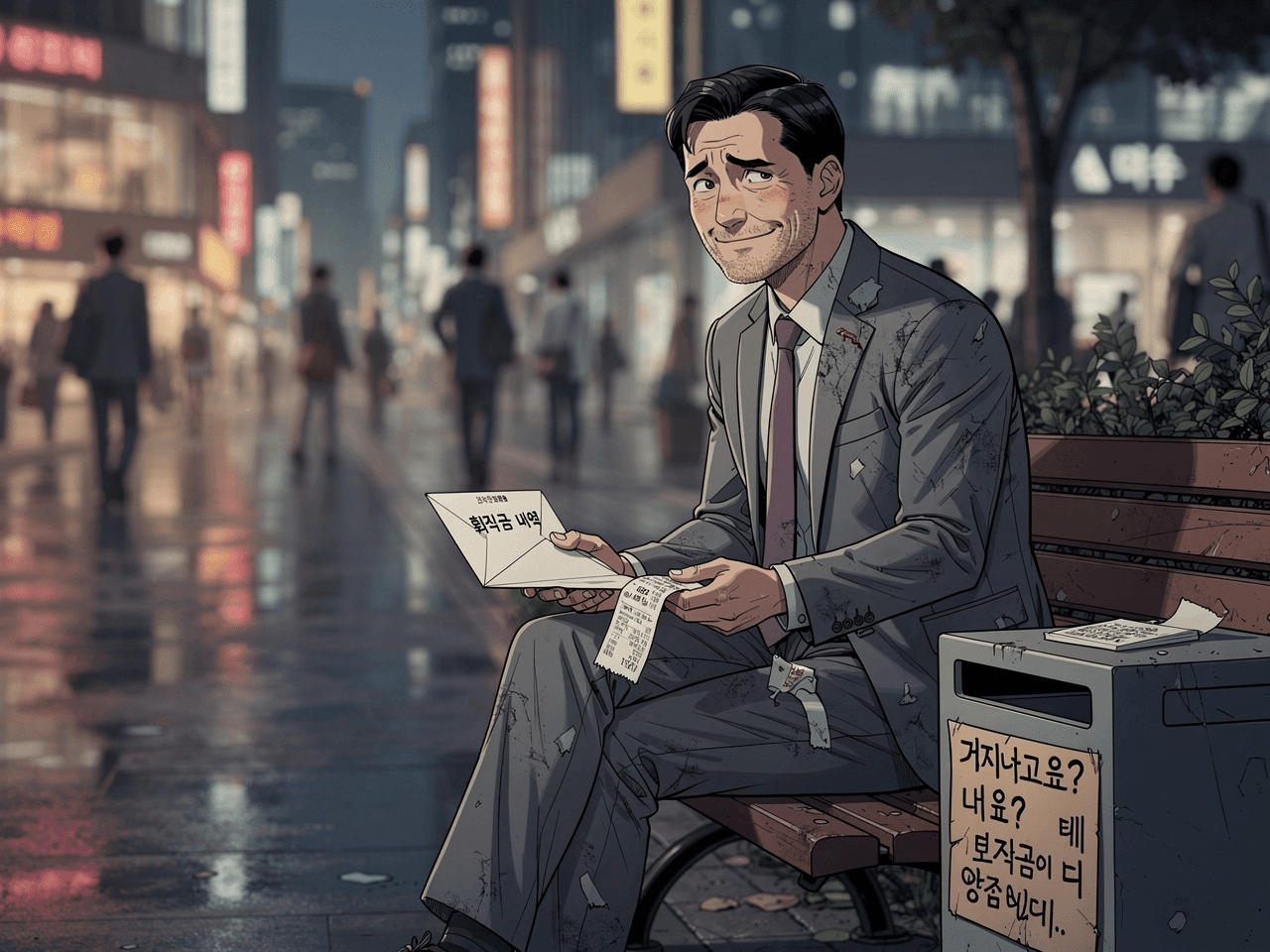 Are you calling me a beggar? Yes, my severance pay is what I'm really worried about.